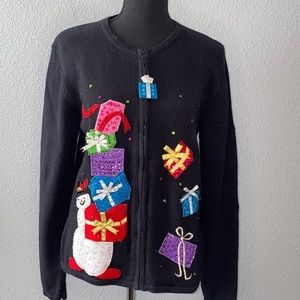 Tiara International‎ Christmas Sweater Snowman Presents